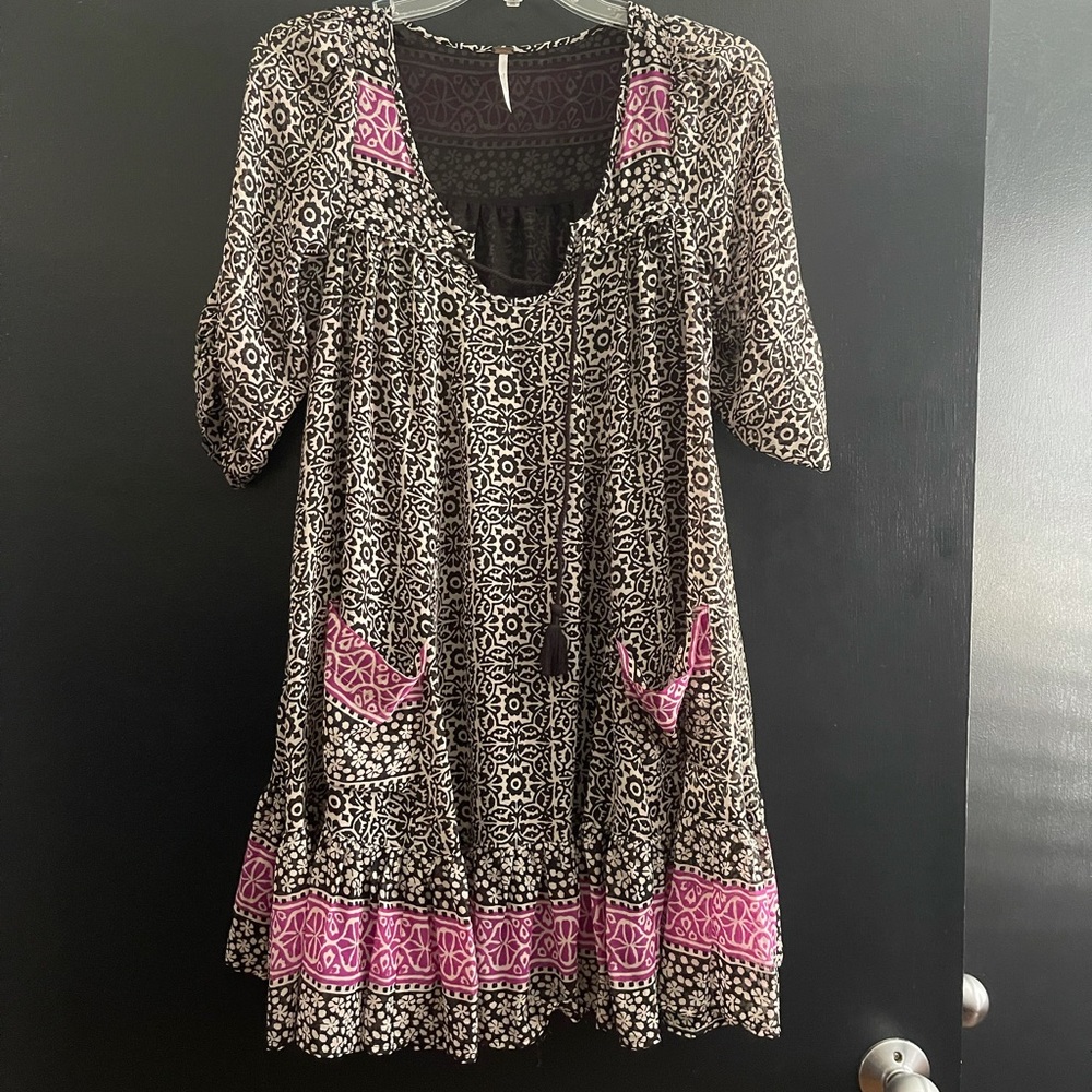 Free People peasant mini dress XS